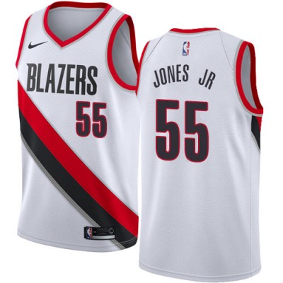 Nike Blazers #55 Derrick Jones Jr White Youth NBA Swingman Association Edition Jersey